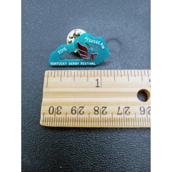 2015 Kentucky Derby Festival Pegasus Pin Collectible Lapel Pin Teal & Red Design - Picture 3 of 13